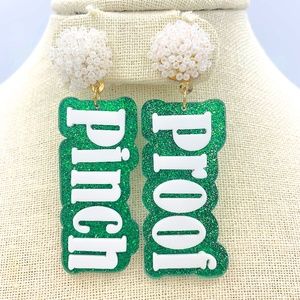 Saint Patrick's Day Glitter Beaded Pinch Proof Earrings - St. Patrick's Day